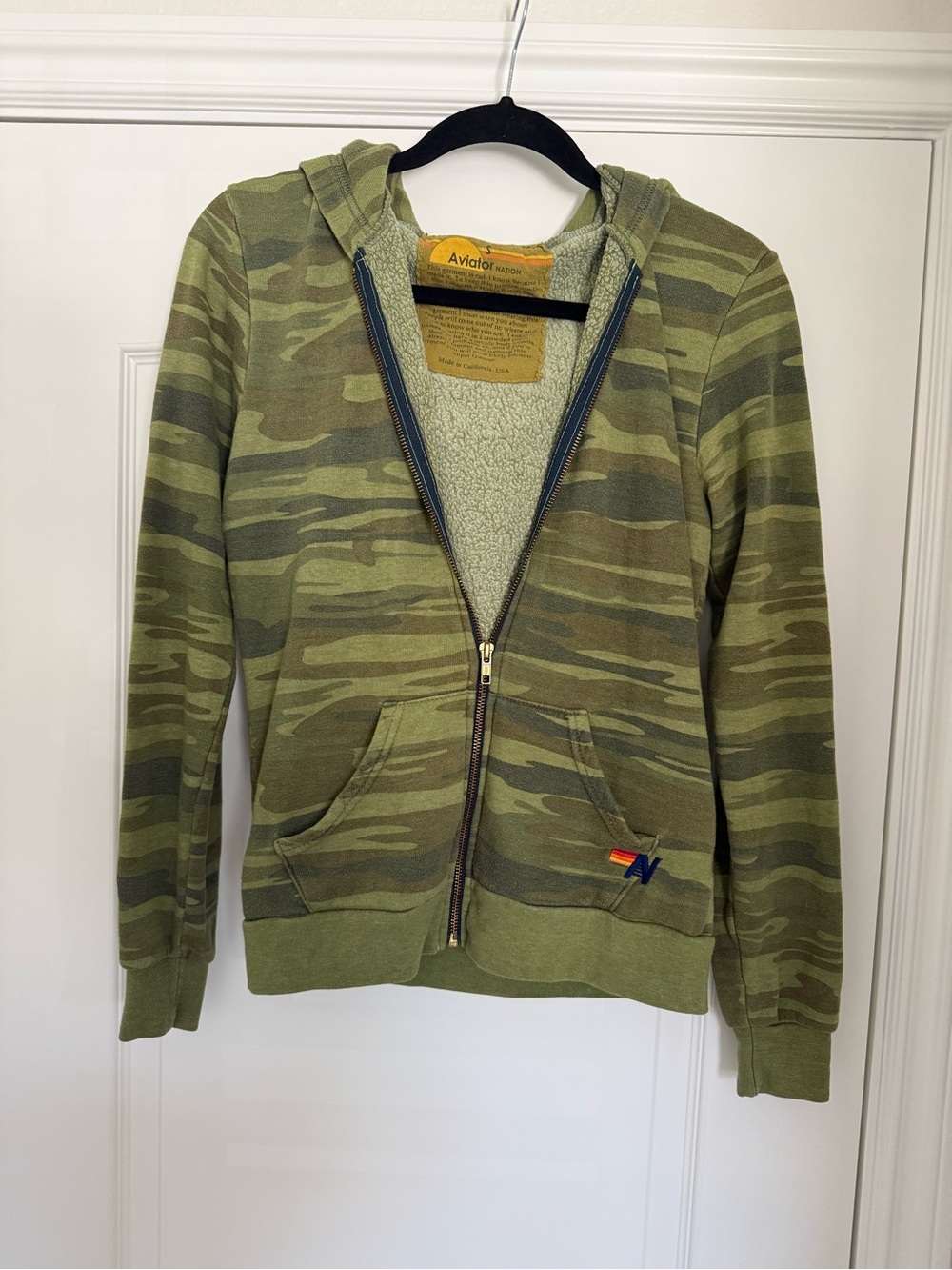 Aviator Nation Olive Camo  Hoodie Jacket